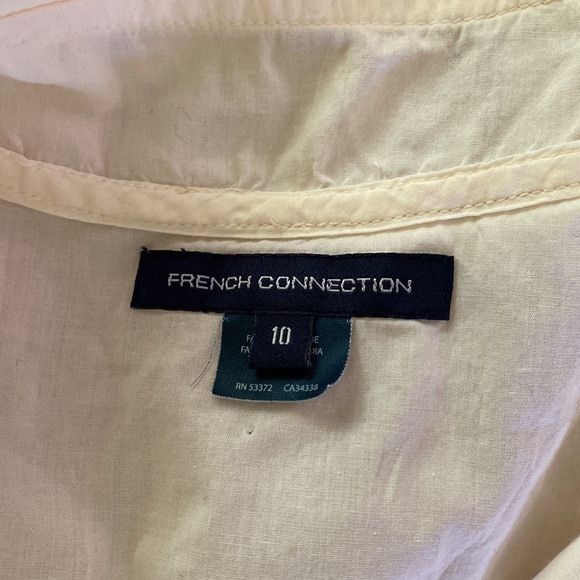 French Connection Ivory Blouse with Ruffles - Picture 6 of 7